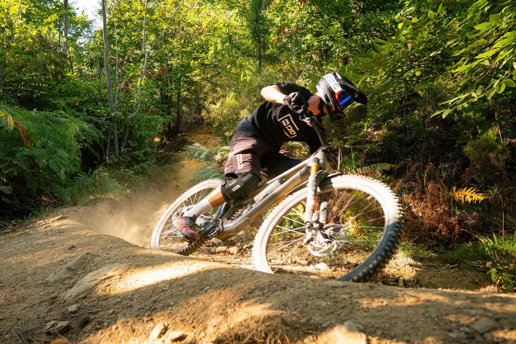 Mountainbike on Rollercoaster trail in Finale Ligure during The Classic Bike Shuttle Tour